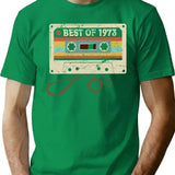 Best Of 1973 Funny Vintage Cassette T-shirt 52nd Birthday Gift For Men Women - Green