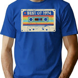Best Of 1974 51 Year Old Funny Vintage Cassette T-shirt 51st Birthday Gift For Men Women (1) - Blue