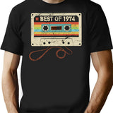 Best Of 1974 51 Year Old Funny Vintage Cassette T-shirt 51st Birthday Gift For Men Women - Black