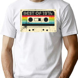 Best Of 1974 T-Shirt - Retro Graphic Tee for Men & Women - White