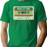 Best Of 1982 43 Year Old Funny Vintage Cassette T-shirt 43rd Birthday Gift For Men Women - Green