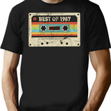 Best Of 1987 38 Year Old Funny Vintage Cassette T-shirt 38th Birthday Gift For Men Women - Black
