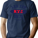 Best Of Led Zep N.y.c T-Shirt - Retro Graphic Tee for Men & Women - Navy