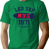 Best Of Led Zep N.y.c T-Shirt - Retro Graphic Tee for Men & Women - Green