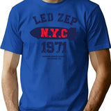 Best Of Led Zep N.y.c T-Shirt - Retro Graphic Tee for Men & Women - Blue