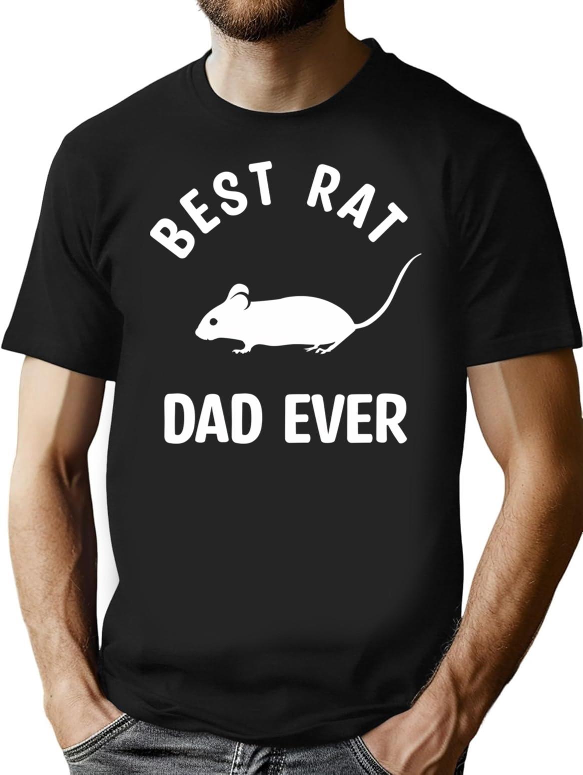 Best Rat Dad Ever T-Shirt - Retro Graphic Tee for Men & Women - Black