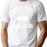 Best Rat Dad Ever T-Shirt - Retro Graphic Tee for Men & Women - White