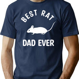 Best Rat Dad Ever T-Shirt - Retro Graphic Tee for Men & Women - Navy