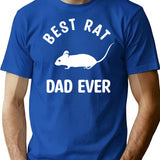 Best Rat Dad Ever T-Shirt - Retro Graphic Tee for Men & Women - Blue