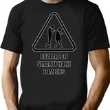 Beware Of Smartphone Zombie T-Shirt - Retro Graphic Tee for Men & Women - Black
