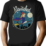 Bewitched Oval Vintage Worn T-Shirt for Men & Women, T-Shirts Graphic Tee - Black