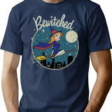 Bewitched Oval Vintage Worn T-Shirt for Men & Women, T-Shirts Graphic Tee - Navy