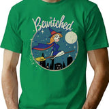 Bewitched Oval Vintage Worn T-Shirt for Men & Women, T-Shirts Graphic Tee - Green