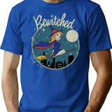 Bewitched Oval Vintage Worn T-Shirt for Men & Women, T-Shirts Graphic Tee - Blue