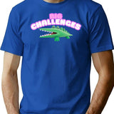Big Challenges Alligator (1) T-Shirt - Retro Graphic Tee for Men & Women - Blue