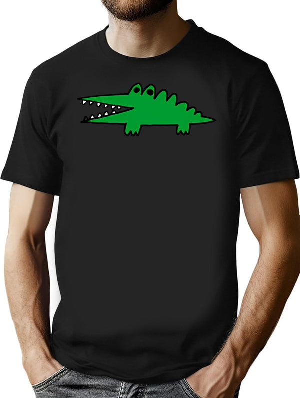 Big Challenges Alligator T-Shirt - Retro Graphic Tee for Men & Women - Black