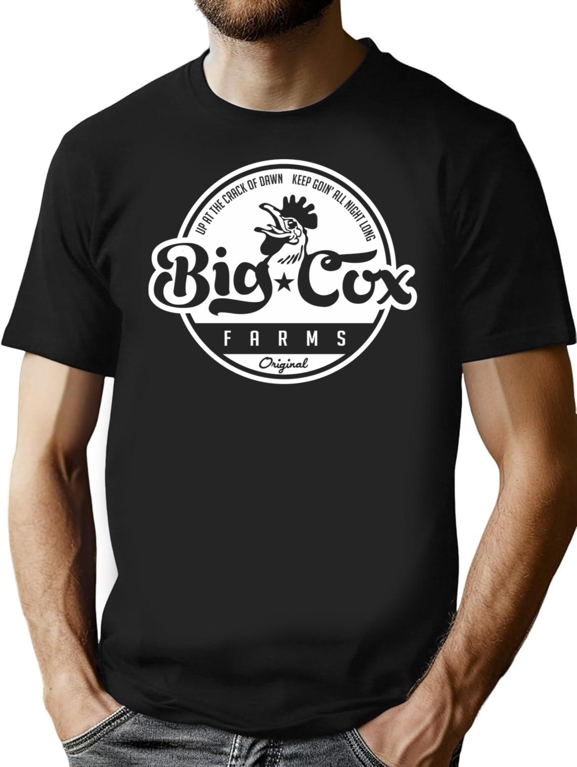 Big Cox Farms T-Shirt - Retro Graphic Tee for Men & Women - Black