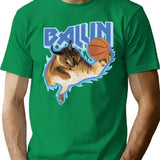 Big Floppa Balling Meme T-Shirt - Retro Graphic Tee for Men & Women - Green