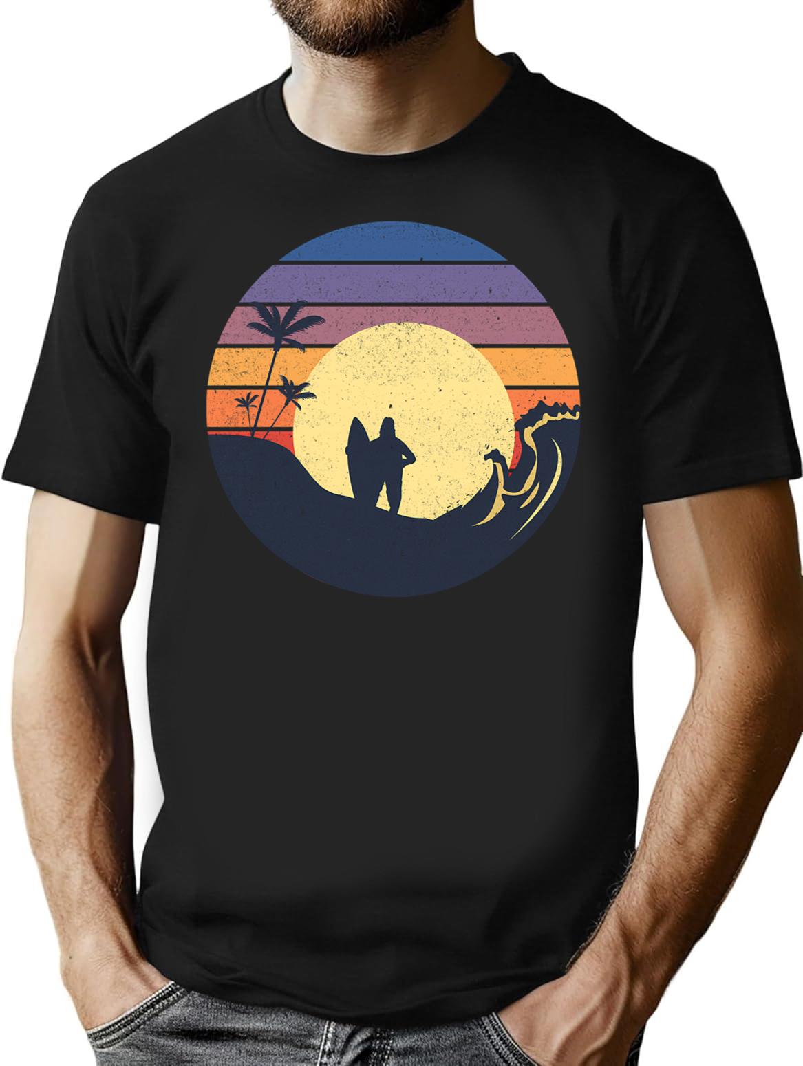 Big Lez Show Retro Vintage Beach Druggo Funny Cute Big Lez Show Surfing Funny Bigfoot T-Shirt - Black