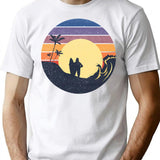 Big Lez Show Retro Vintage Beach Druggo Funny Cute Big Lez Show Surfing Funny Bigfoot T-Shirt - White
