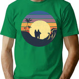 Big Lez Show Retro Vintage Beach Druggo Funny Cute Big Lez Show Surfing Funny Bigfoot T-Shirt - Green