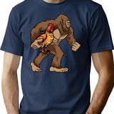 Bigfoot Carrying Chicken Funny Sasquatch Gift T-Shirt - Navy
