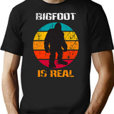 Bigfoot Is Real Vintage T-Shirt - Retro Graphic Casual Tee - Black