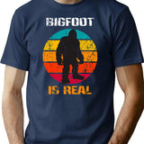 Bigfoot Is Real Vintage T-Shirt - Retro Graphic Casual Tee - Navy