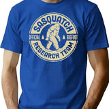 Bigfoot Research Team Vintage Sasquatch T-Shirt - Retro Graphic Casual Tee - Blue