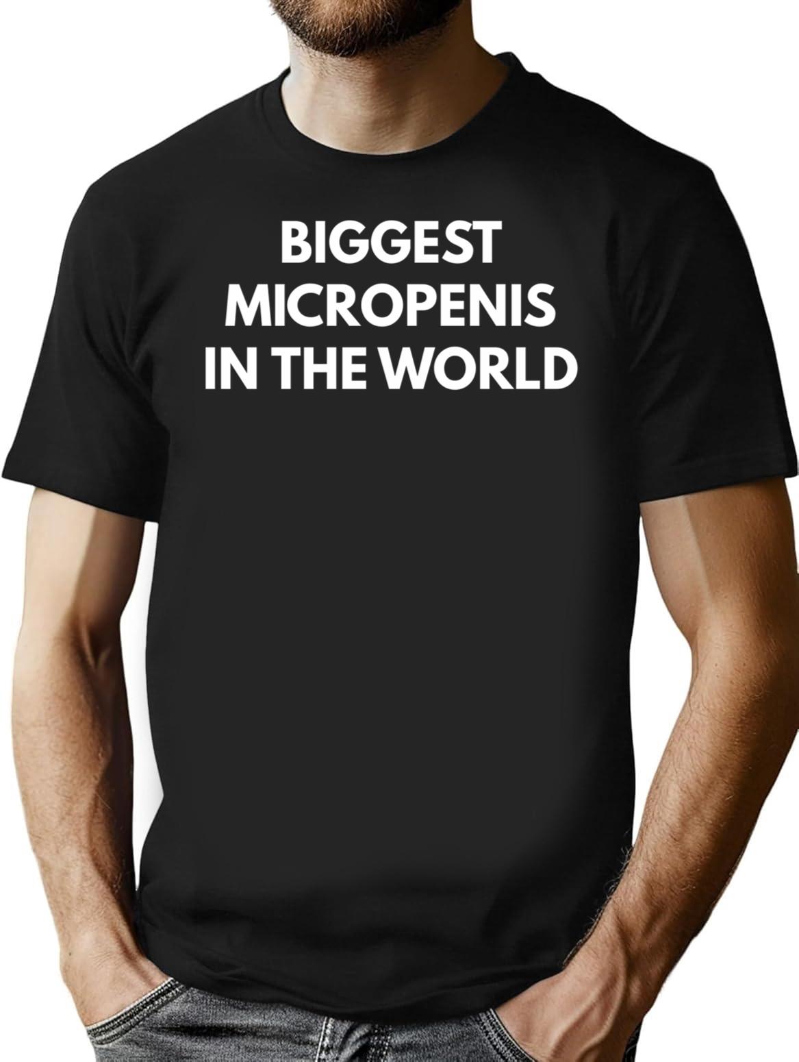 Biggest Micropenis In The World T-Shirt - Retro Graphic Tee for Men & Women - Black