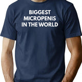 Biggest Micropenis In The World T-Shirt - Retro Graphic Tee for Men & Women - Navy
