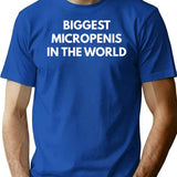 Biggest Micropenis In The World T-Shirt - Retro Graphic Tee for Men & Women - Blue