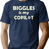 Biggles Is My Copilot T-Shirt - Retro Graphic Tee for Men & Women - Navy