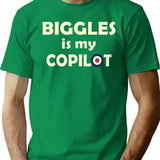 Biggles Is My Copilot T-Shirt - Retro Graphic Tee for Men & Women - Green