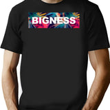 Bigness Clothing Brand Colorful Splatter Background Logo From Los Santos San Andreas T-Shirt - Black