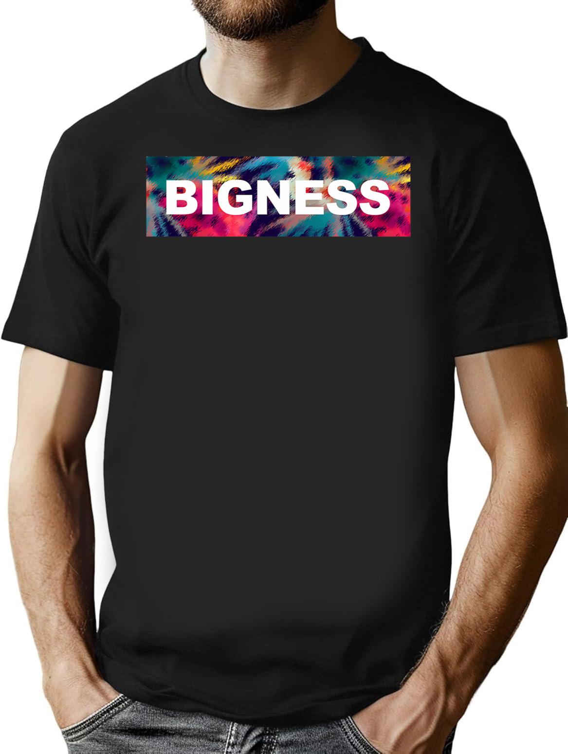 Bigness Clothing Brand Colorful Splatter Background Logo From Los Santos San Andreas T-Shirt - Black
