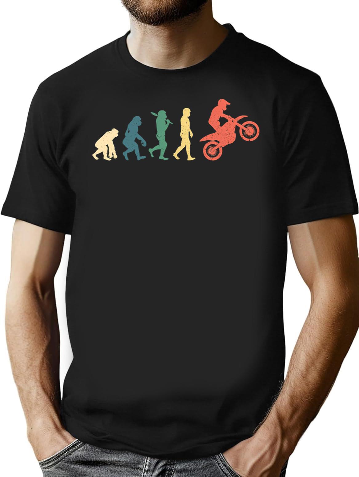 Biker Evolution Retro Vintage Funny Motorcycle Gift T-Shirt - Black