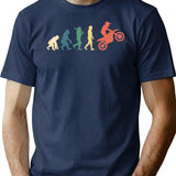 Biker Evolution Retro Vintage Funny Motorcycle Gift T-Shirt - Navy