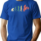 Biker Evolution Retro Vintage Funny Motorcycle Gift T-Shirt - Blue