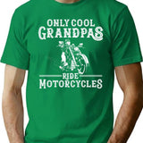 Biker Papa Only Cool Grandpas Ride Motorcycles Vintage Motorcycle Grandpa Funny Gift T-Shirt - Green