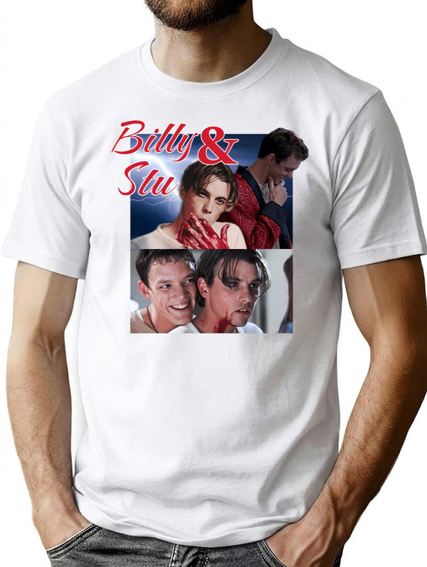 Billy And Stu - Scream Horror Movie T-Shirt for Men & Women, T-Shirts Graphic Tee - White