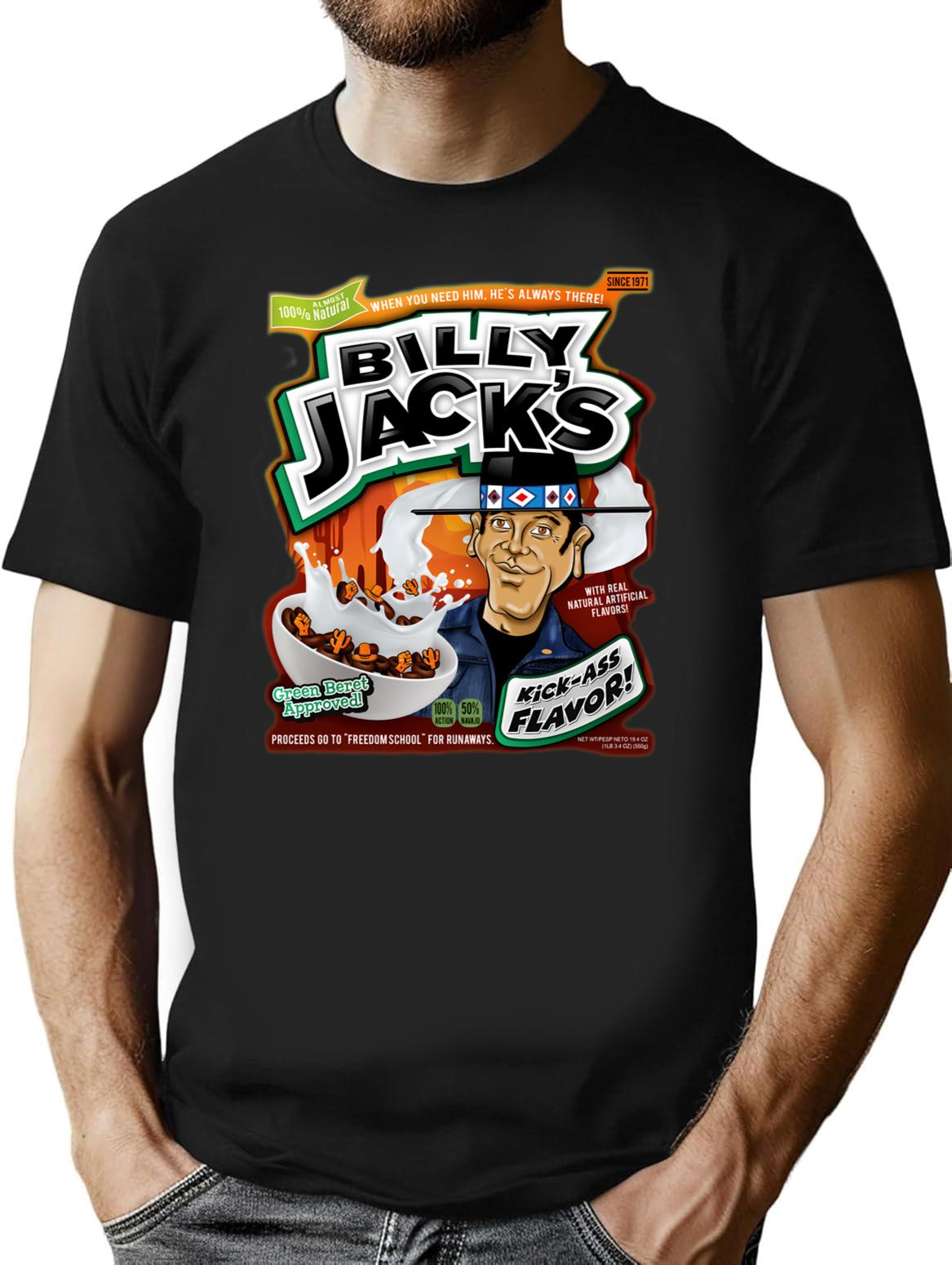 Billy Jack'S Cereal T-Shirt for Men & Women, T-Shirts Graphic Tee - Black