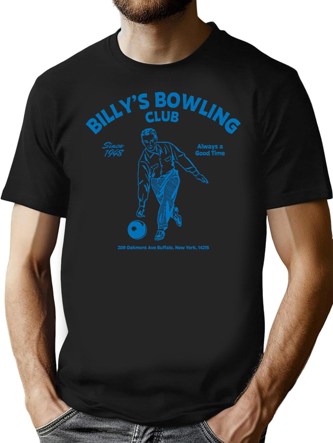 Billy's Bowling Club T-Shirt - Retro Graphic Tee for Men & Women - Black