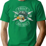 Bird Logo Eagle Vintage Distressed T-Shirt - Retro Graphic Casual Tee - Green