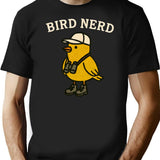 Bird Nerd T-Shirt - Retro Graphic Tee for Men & Women - Black