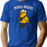 Bird Nerd T-Shirt - Retro Graphic Tee for Men & Women - Blue