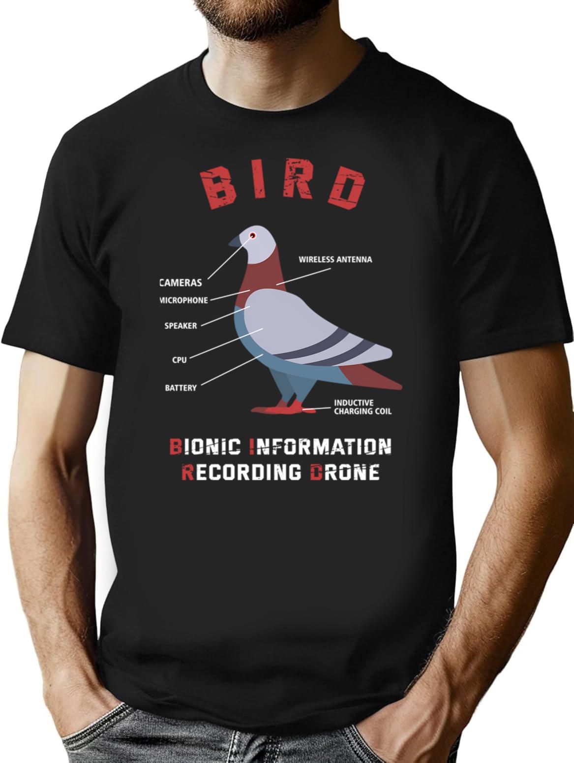 Birds Aren't Real If It Flies It Spies Vintage Cool T-Shirt - Black