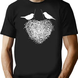 Birds Nest Built With Love T-Shirt for Men & Women, T-Shirts Graphic Tee - Black