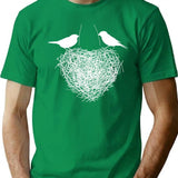 Birds Nest Built With Love T-Shirt for Men & Women, T-Shirts Graphic Tee - Green