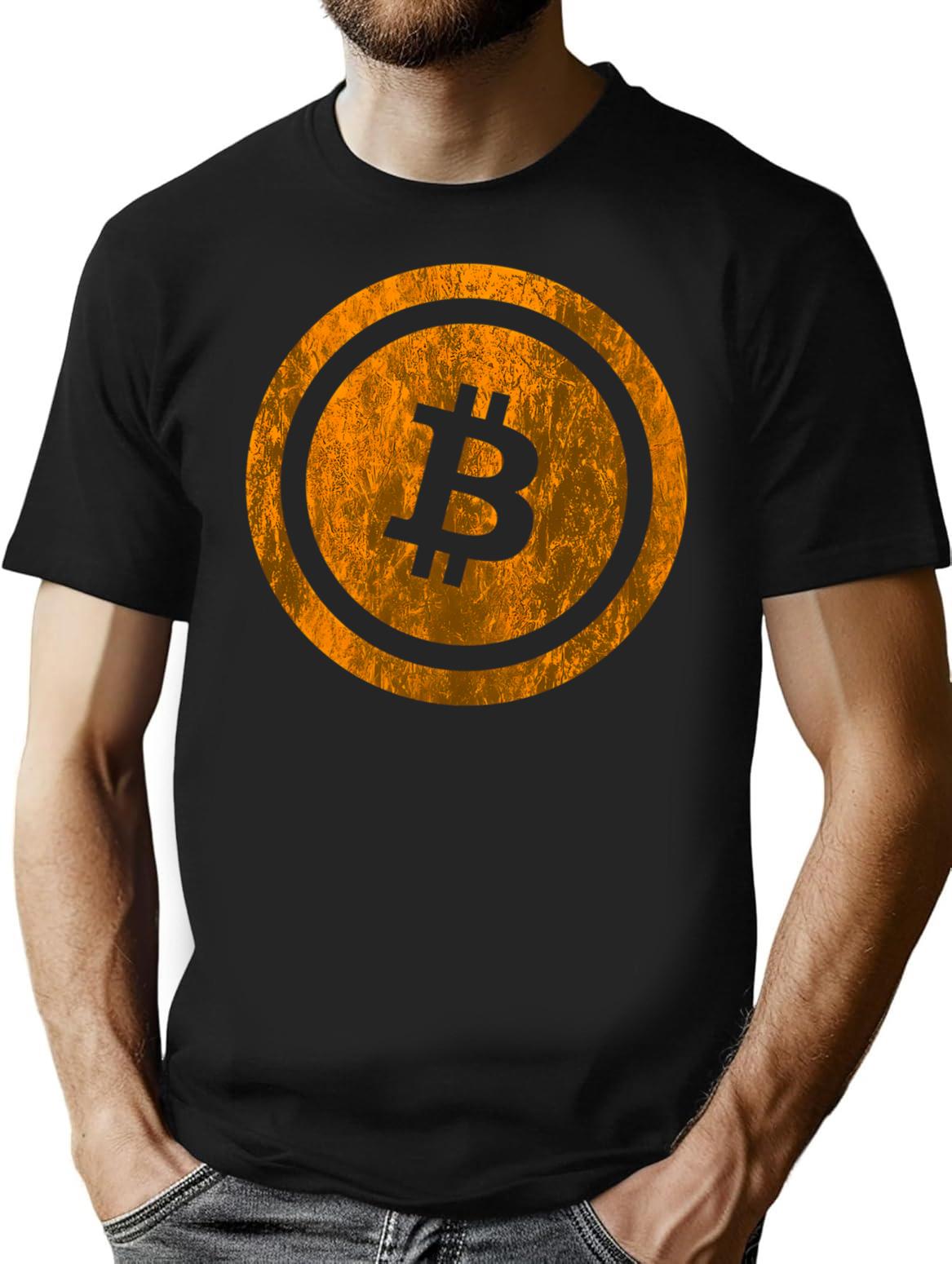 Bitcoin Vintage Logo Cryptocurrency Bitcoin Shirt T-Shirt - Black